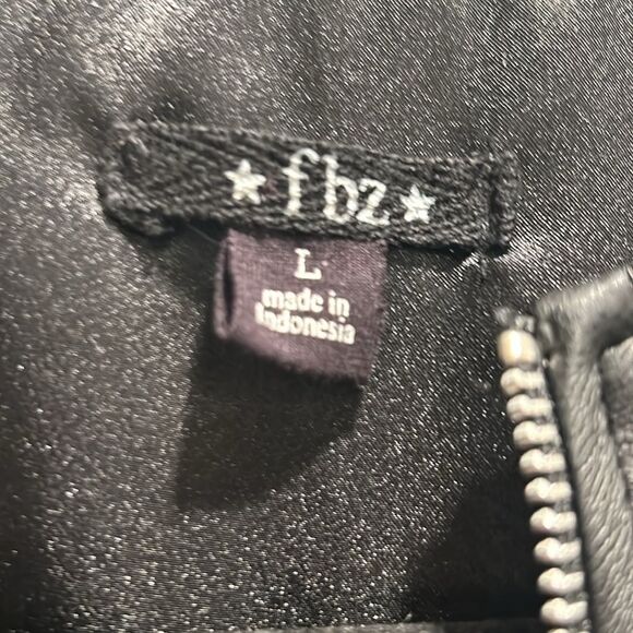 FBZ Black Faux Leather Jacket, Girls Size Large - Picture 4 of 12